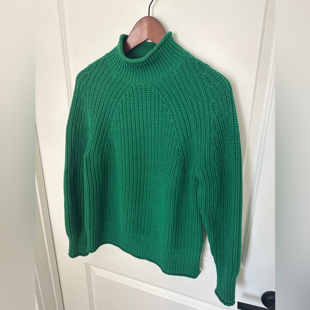 JCrew Rollneck Cable Knit Emerald Green Sweater Womens Extra Small XS